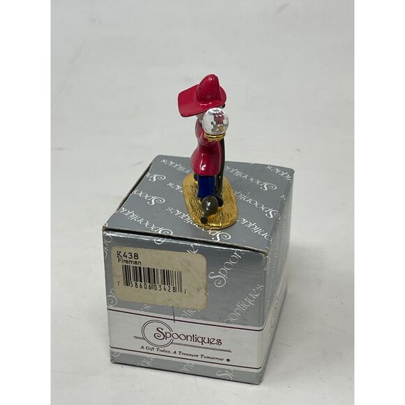 Spoontiques Vintage Pewter Fireman Clown Swarovski Crystal & Gold Plating #KM438 - Picture 4 of 8